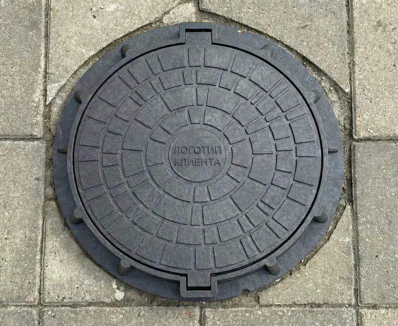 Полимерно-песчаные люки с логотипом — брендирование и реклама на изделиях от производителя